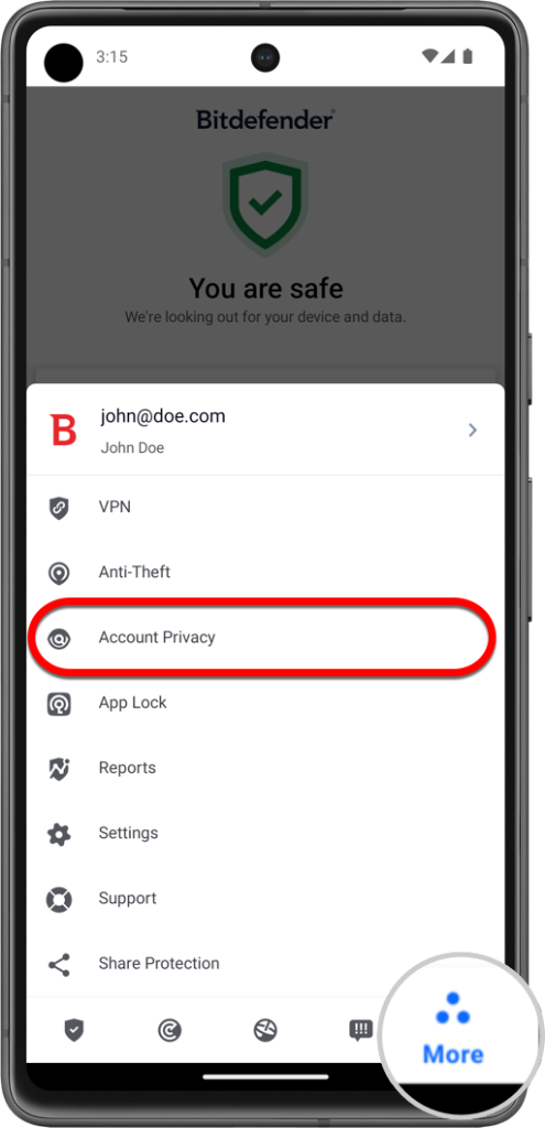 Confidentialité des comptes Android
