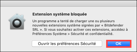 Extension systeme bloquee