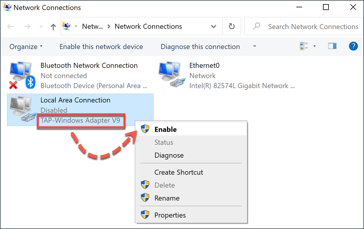 Dépannage des erreurs de connexion Bitdefender VPN sous Windows - adaptateur VPN
