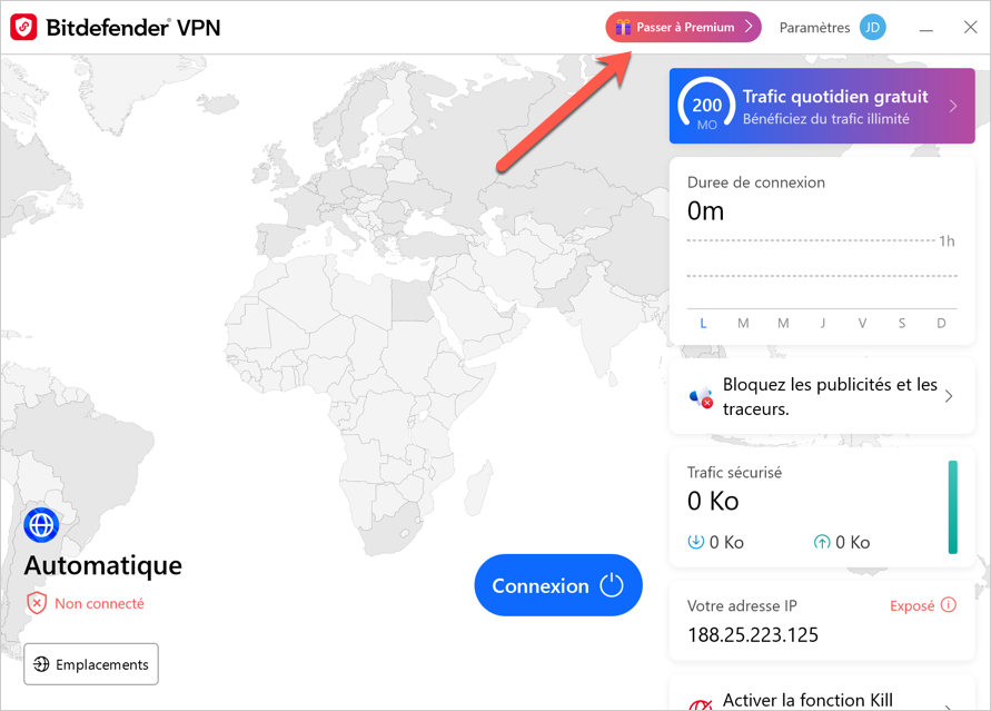 passer à Bitdefender Premium VPN sur Mac