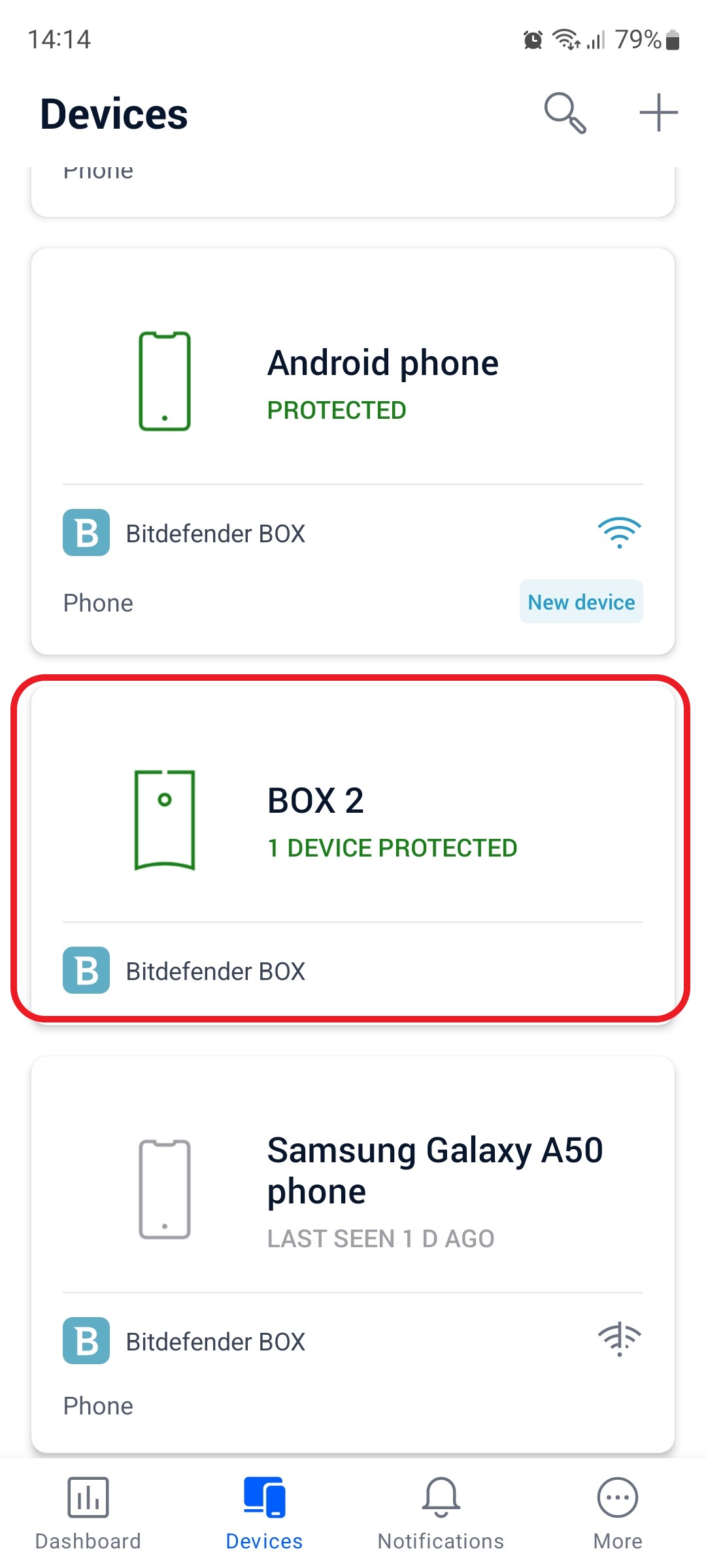 Bitdefender BOX - Appareils