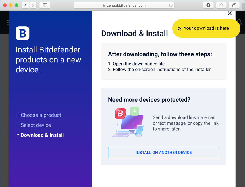 Installer Bitdefender VPN sur Windows